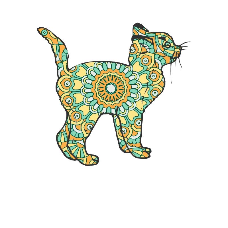 Mandala Cat Geometry Pattern