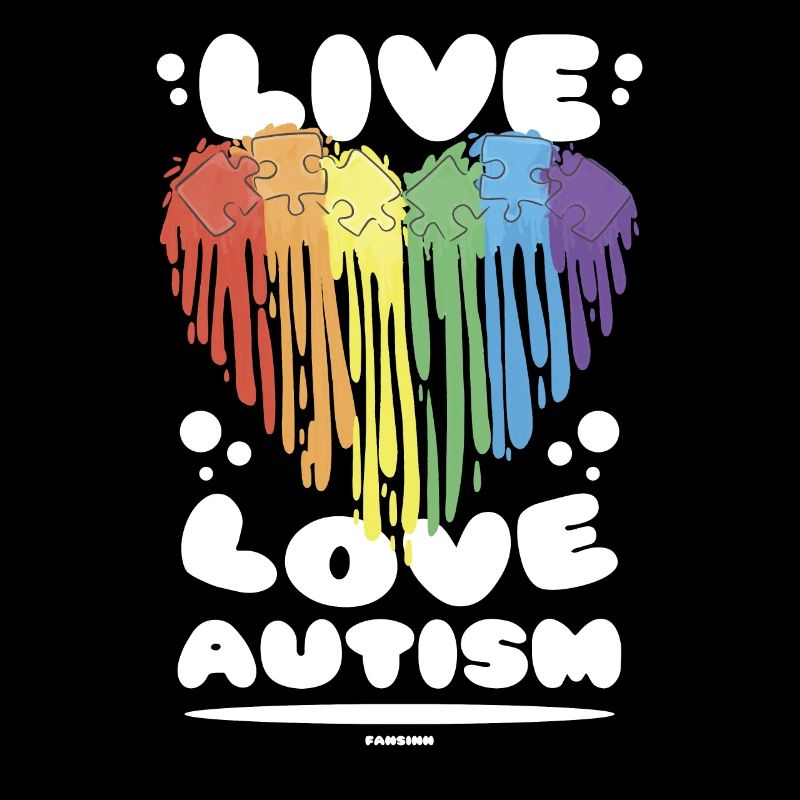 Autism Rainbow Heart Love