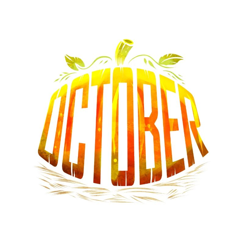 Letters Write October in Pumpkin For Halloween