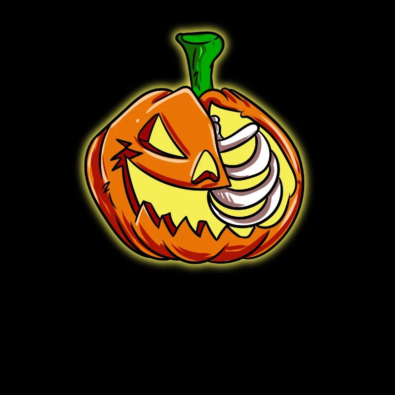 Half pumpkin Half skeleton