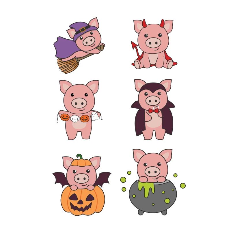 Pig Halloween Devil Pumpkin Vampire Costume