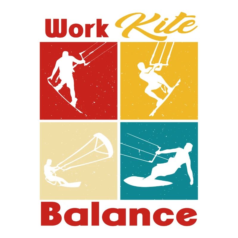 Work Kite Balance. Lifestyle Vintage Design, Work