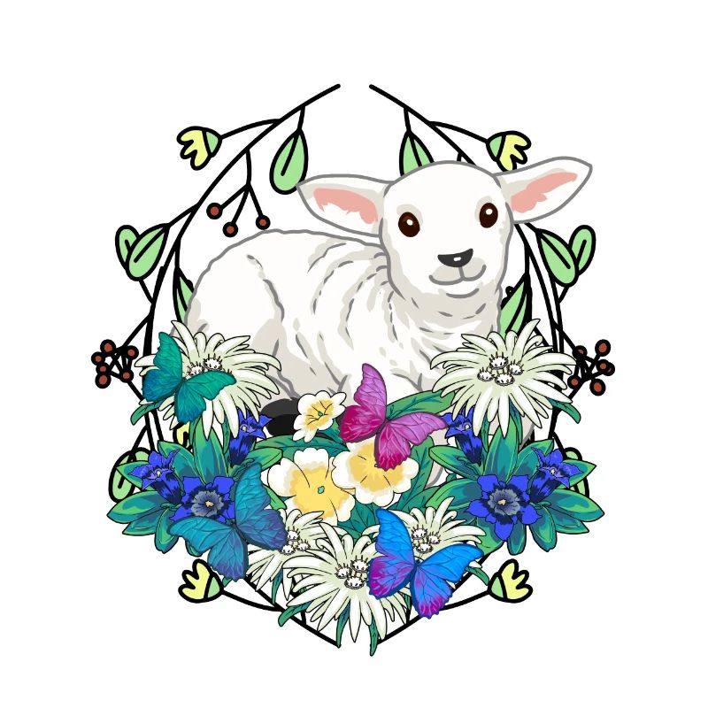 Early Spring Lamb Sheep Happy Easter Nature