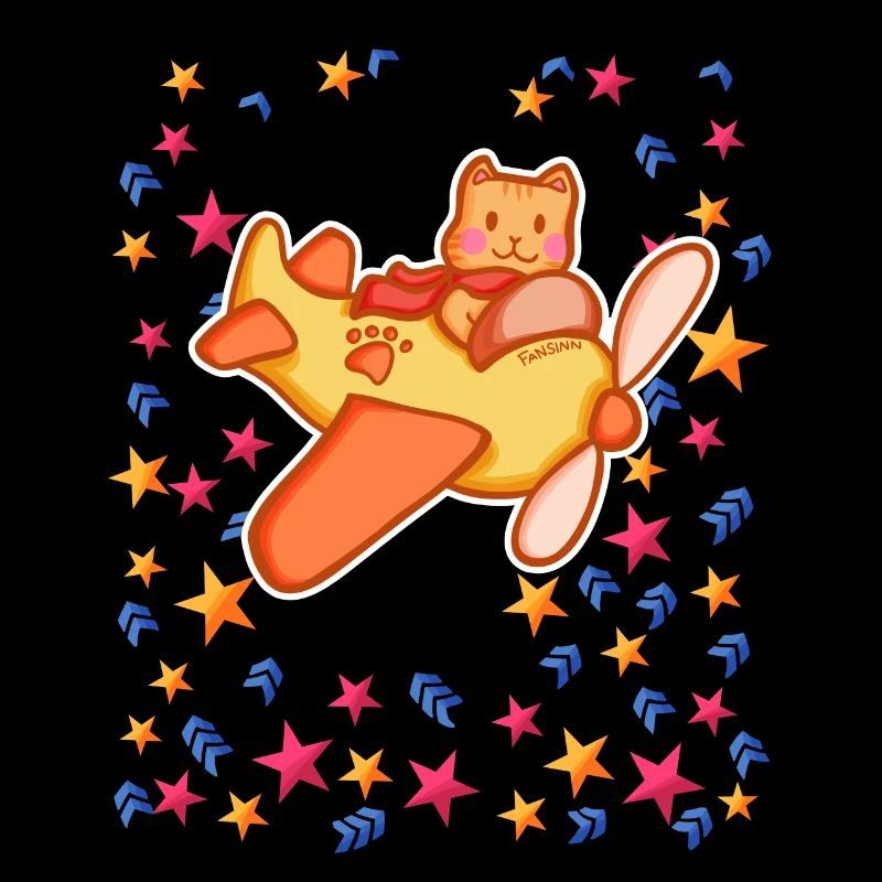 Pilote de chat dans le ciel étoilé