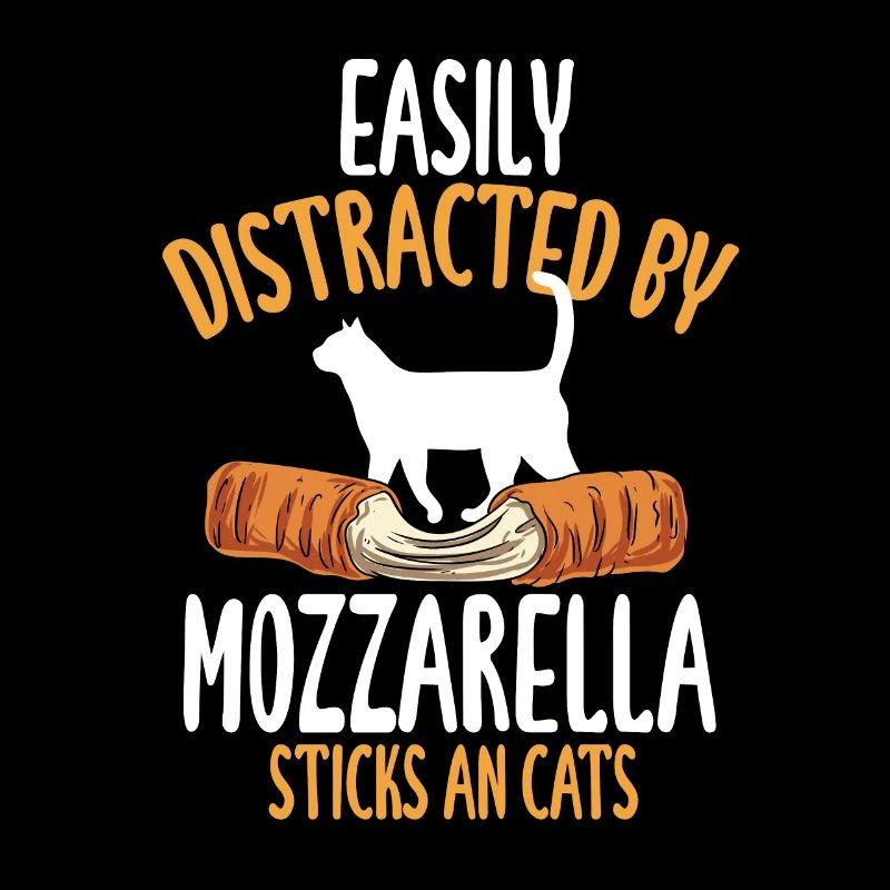 Facilement distrait par les bâtonnets de mozzarella et le chat