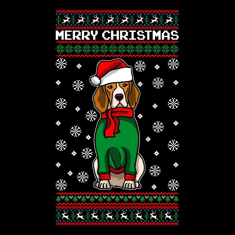 Chien Beagle avec pull de Noël moche
