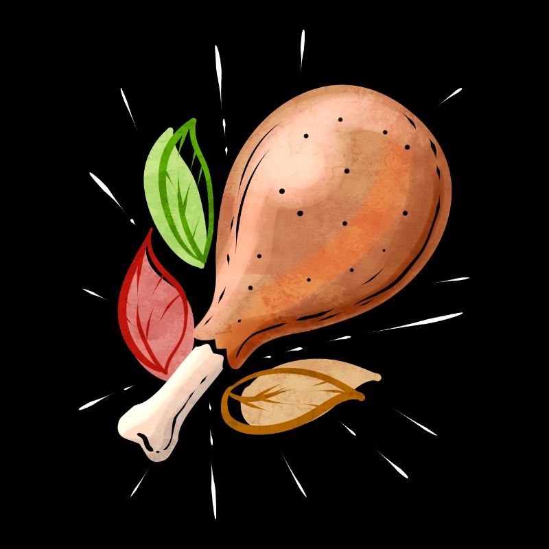 Repas familial de pilon de jambe de dinde rôtie sur