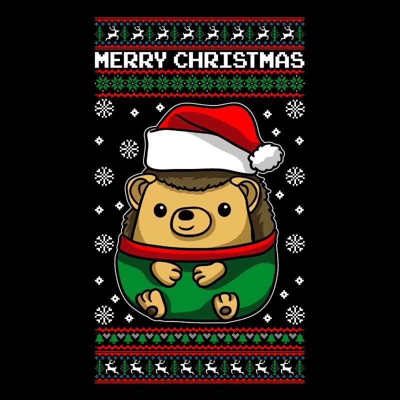 Hérisson avec pull de Noël moche