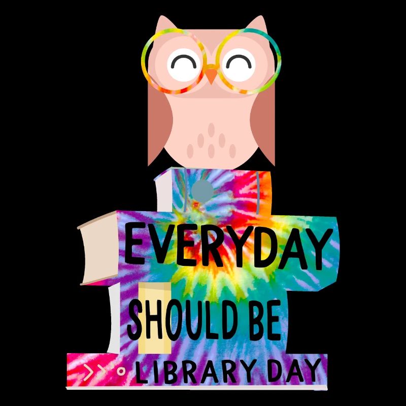 Everyday Should Be Library Day Cute Owl Reading