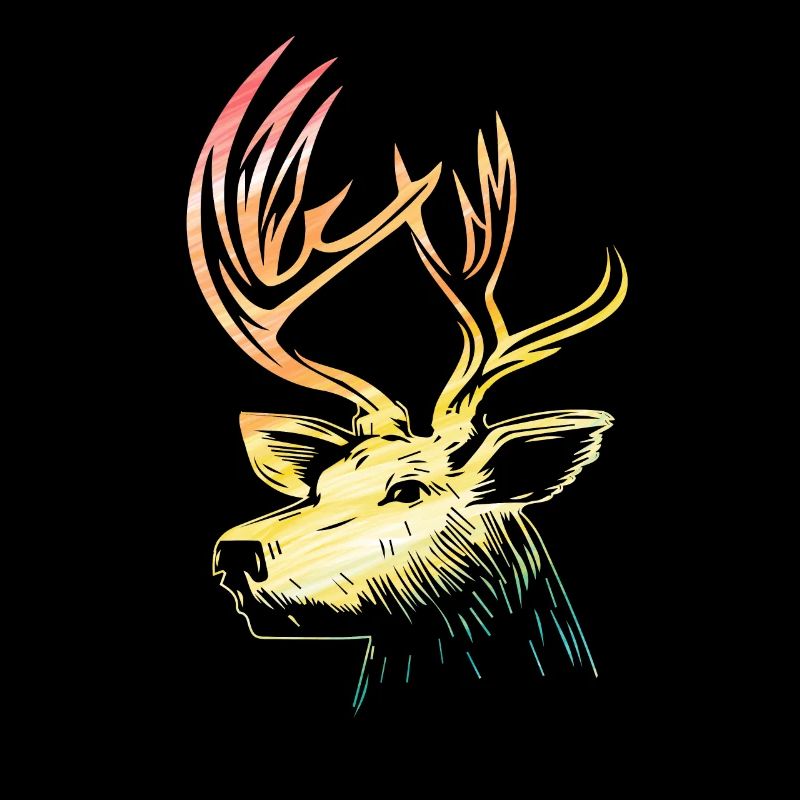 Deer Head Deer Head Rainbow Coloré