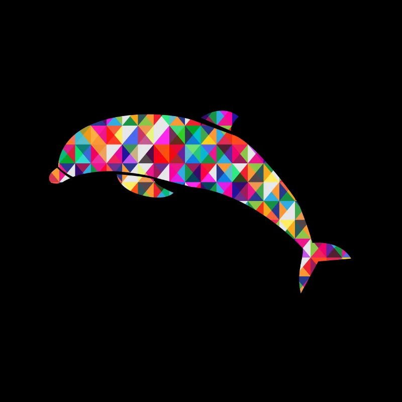 Delfin Mosaik Bunt