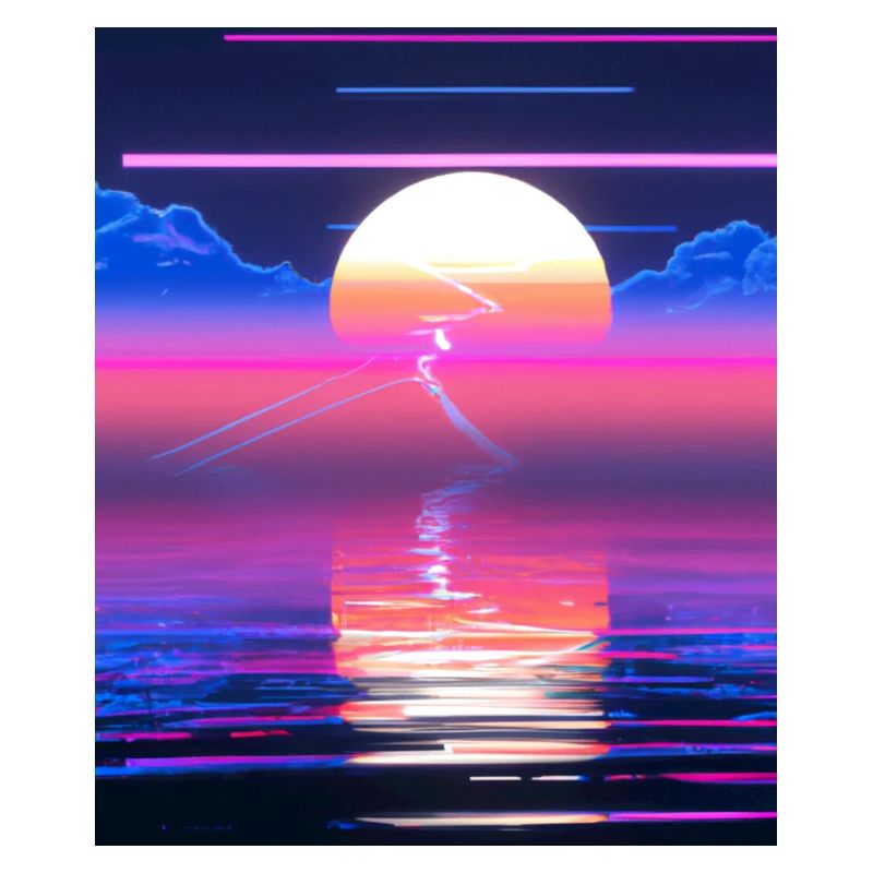 Vaporwave Sun Synthwave Sunset