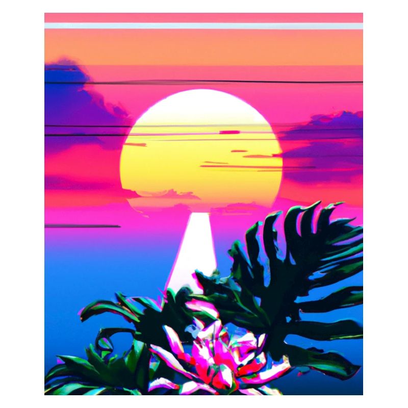 Synthwave Sun Hawaii Vaporwave Esthétique