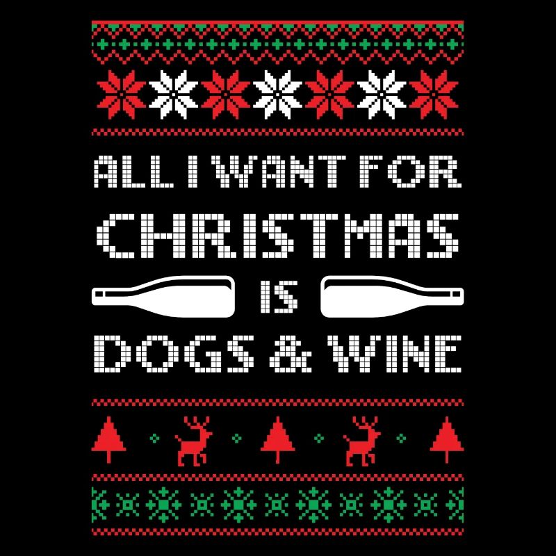 Vilain pull de Noël Chiens et vin