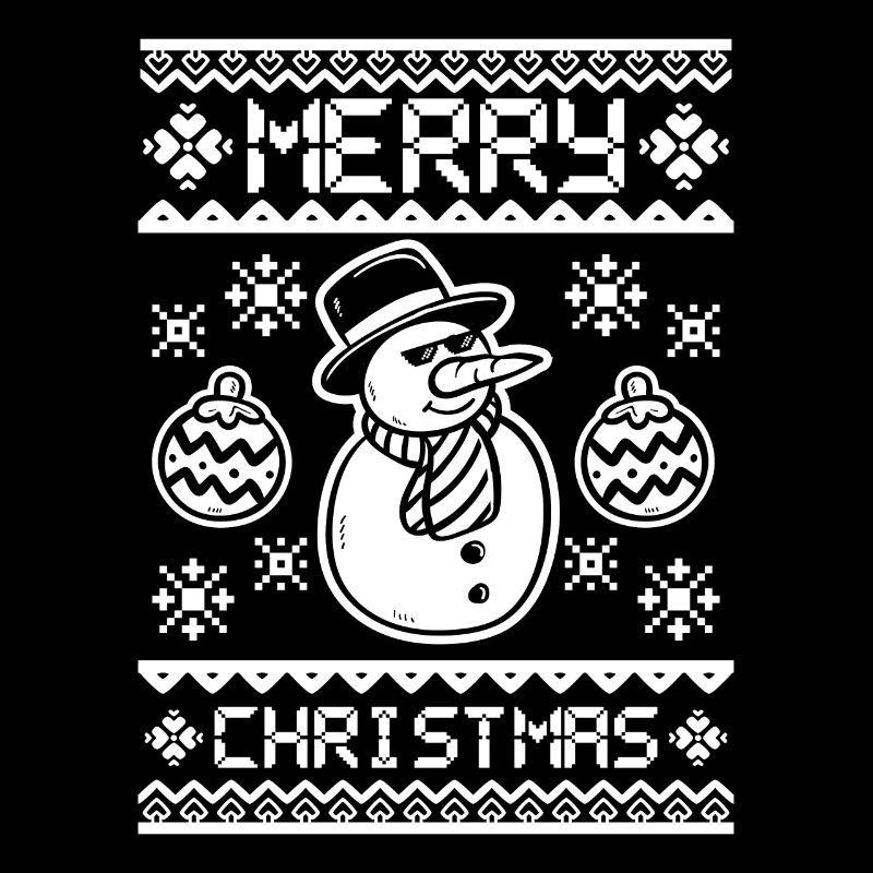 Frohe Weihnachten Cooler Schneemann Mit