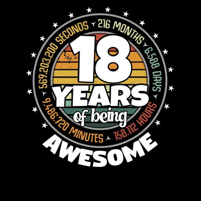 18 Years Awesome Retro 18th Birthday Countdown