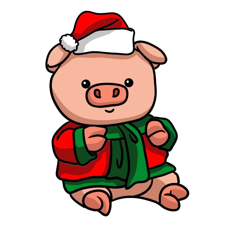 Cochon avec pull de Noël
