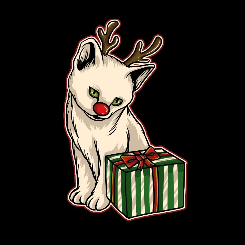 Moche pull de Noël Tshirt chat de Noël