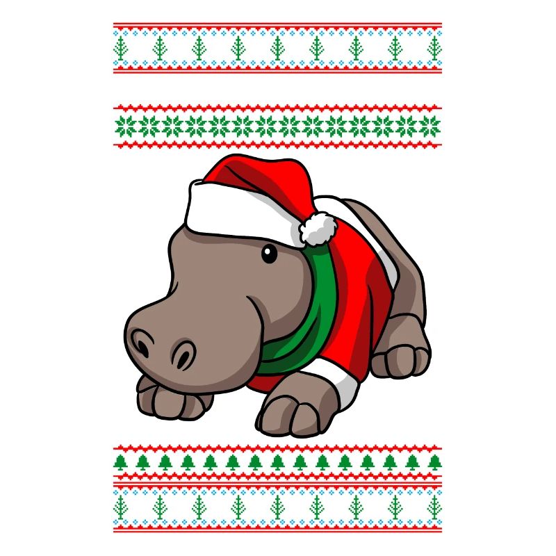 Hippopotame avec pull de Noël moche