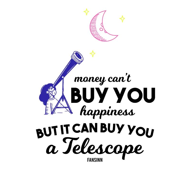 Shooting Star Moon Planet Telescope Saying