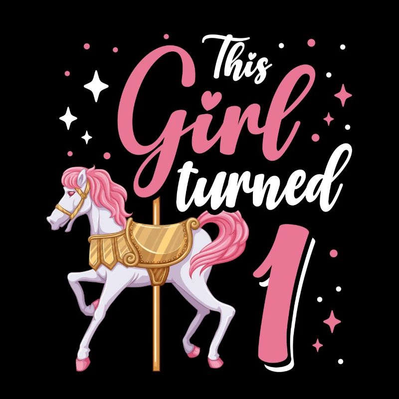 Karussell-geburtstagsfeier Dieses Mädchen Wurde 1