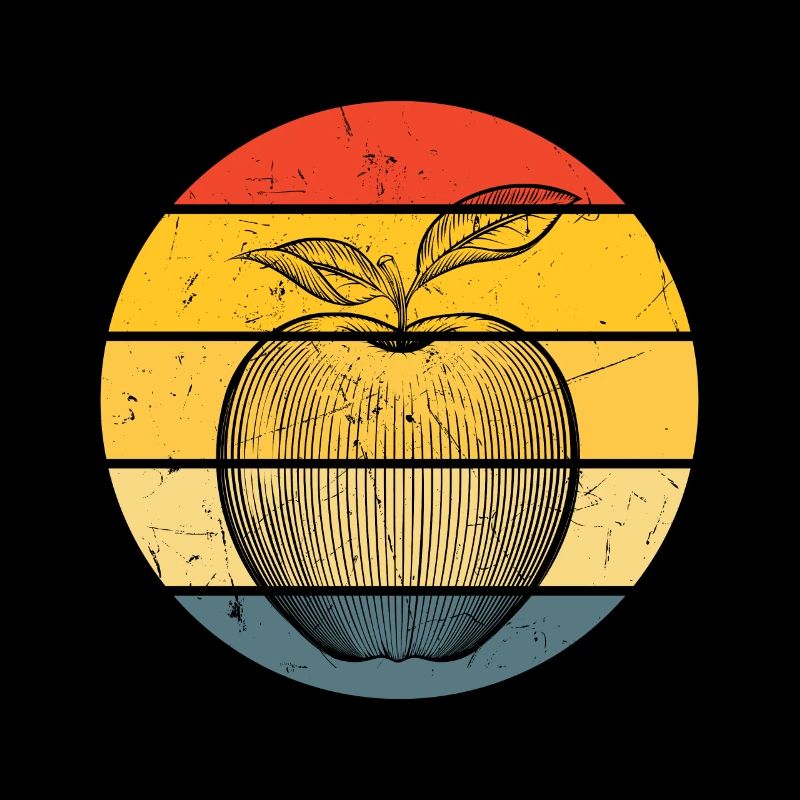 Vintage Apple Fruit Distressed