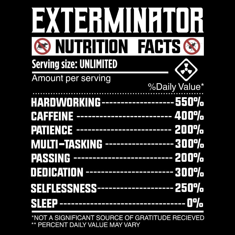 Exterminator Nutrion Facts - Schädlingsbekämpfung