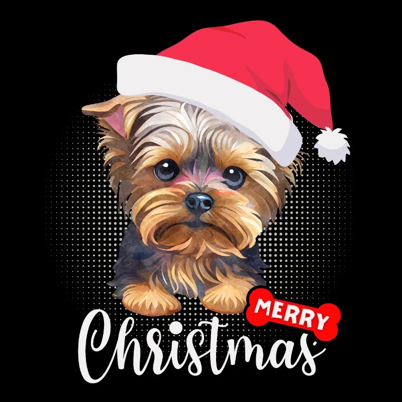 Noël avec Yorkshire Terrier Joyeux Noël