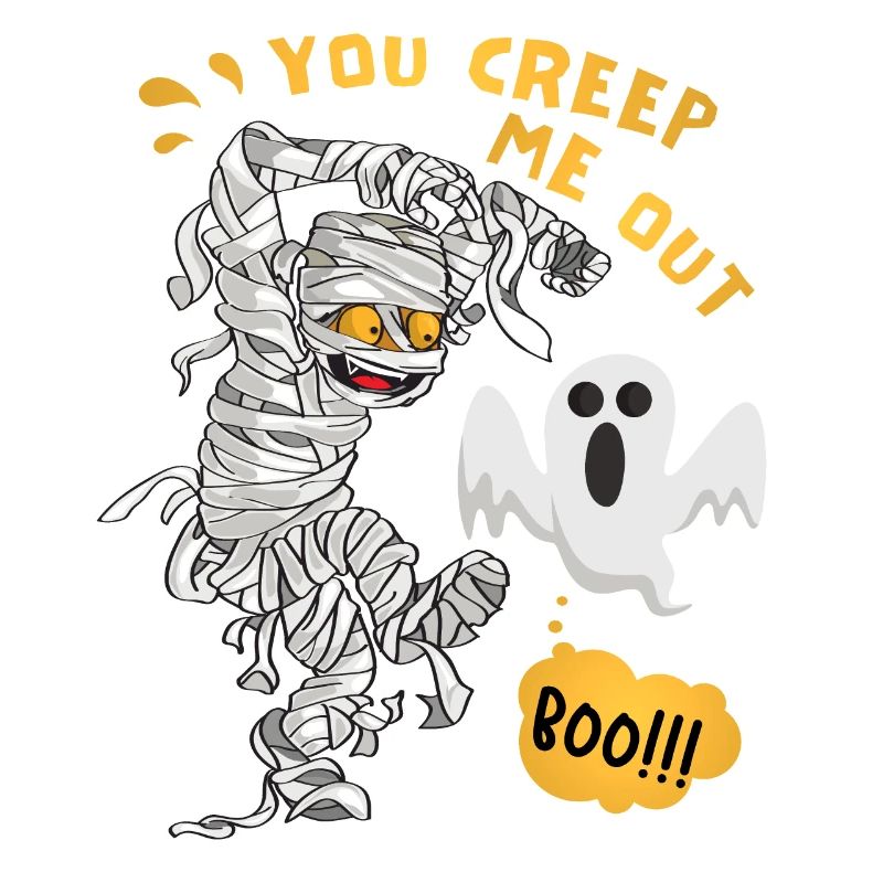 Comic Mummy, Halloween Mummy, Ghost Saying