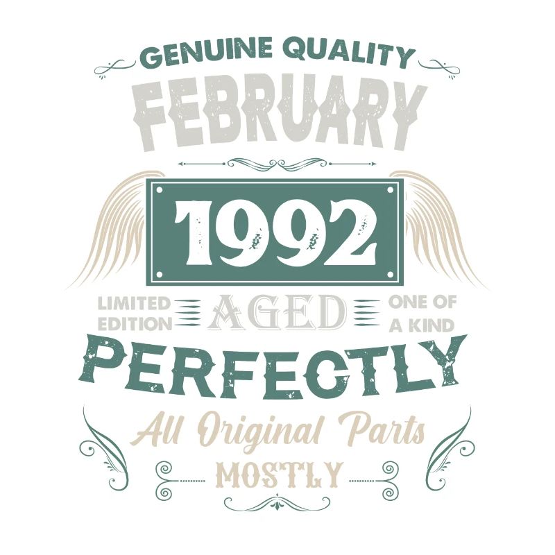 Februar 1992 Vintage Geburtstag Geschenk
