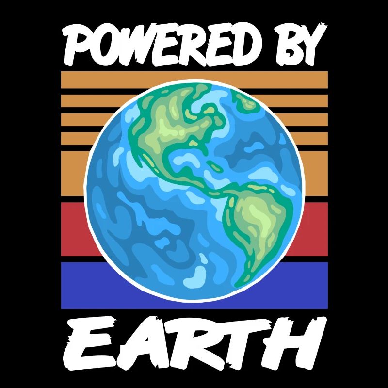 Powered By EARTH Retro Solar System Planet Designs