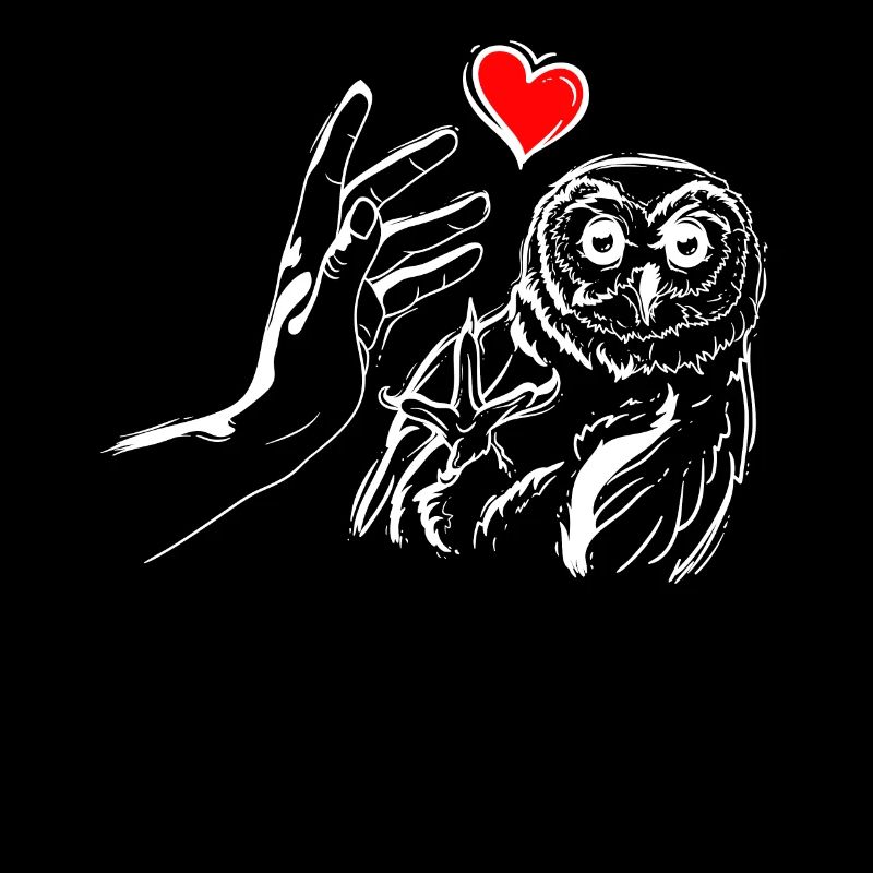 Eule Herz Händchen Halten mit Eule