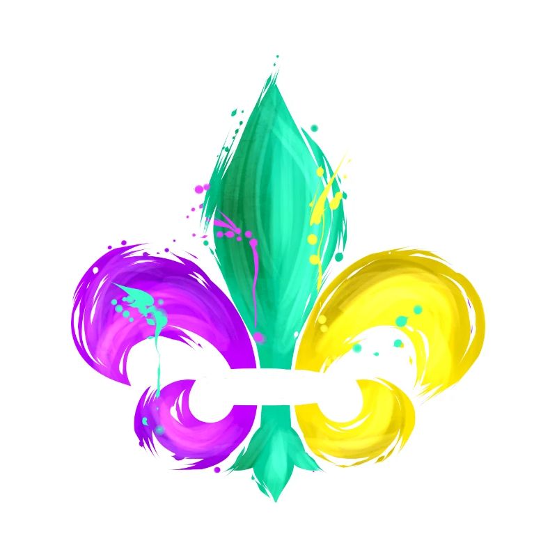 Violet, vert et doré Fleur de Lis