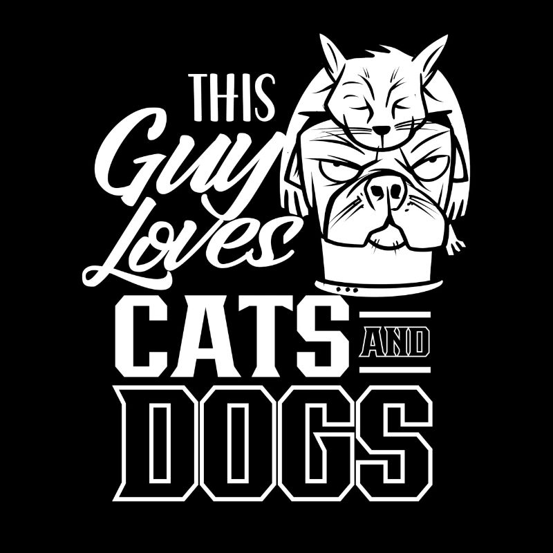 Ce gars aime les chats et les chiens chat chien