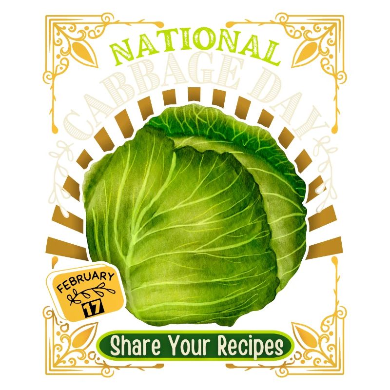Cabbage, white cabbage, funny saying Cabbage Day