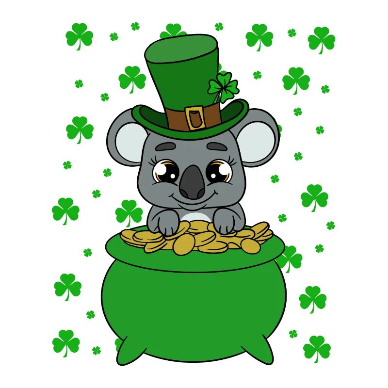 Koala mignon avec chapeau Saint Patrick
