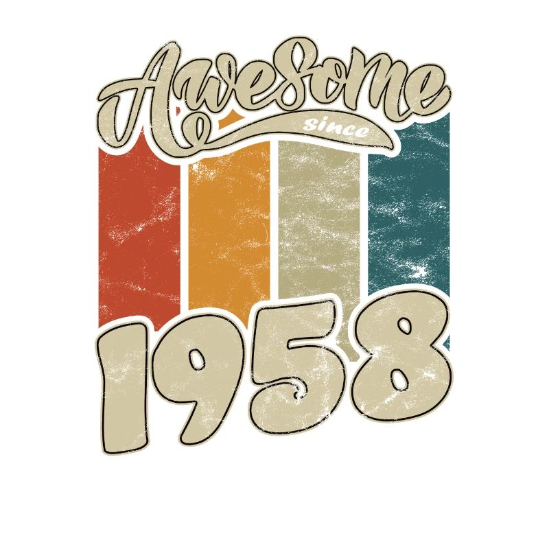 1958 Geburtstag Awesome since Retro