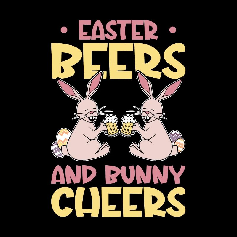 Easter Bunnies Beer Drinking Holiday Rabbit