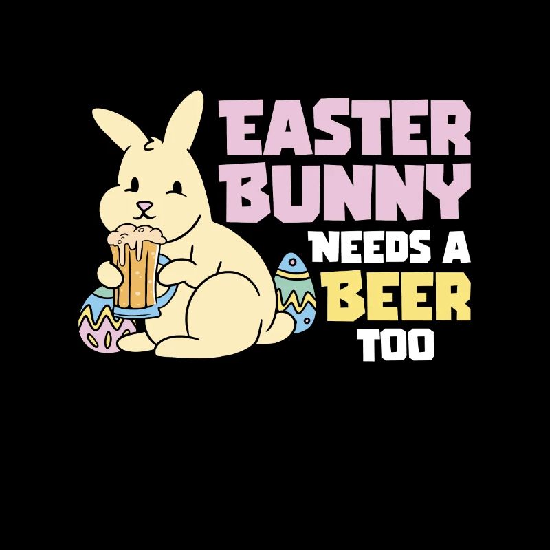 Easter Bunnies Beer Drinking Holiday Rabbit