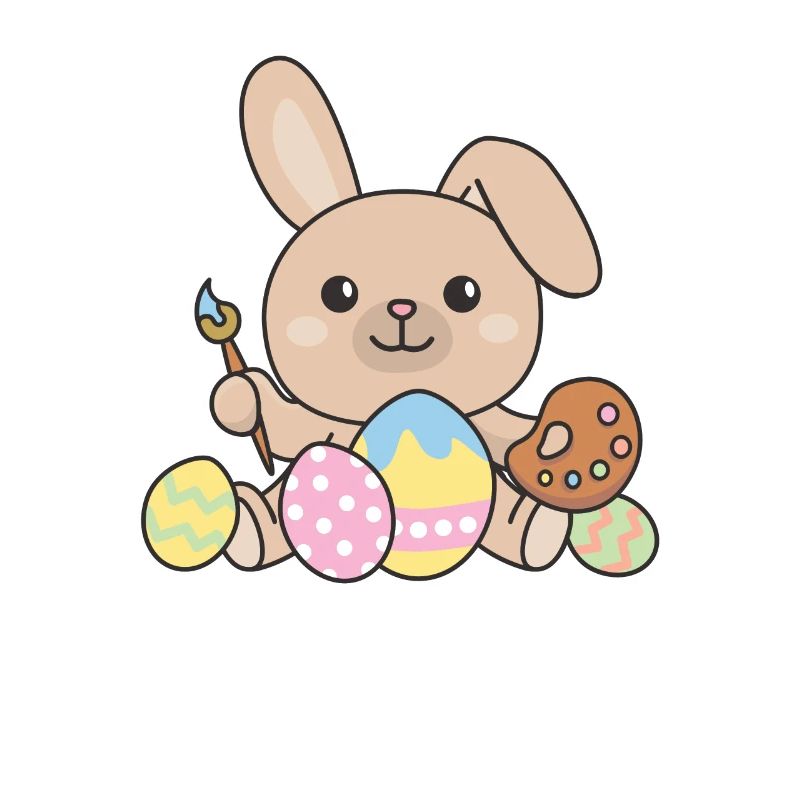 happy easter cute bunny Easter with Easter eggs