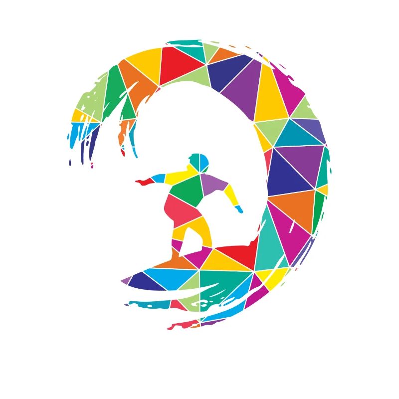 Low Poly Surfer Polygon Surf