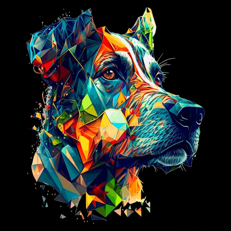 The Great Dane as colorful vector artwork