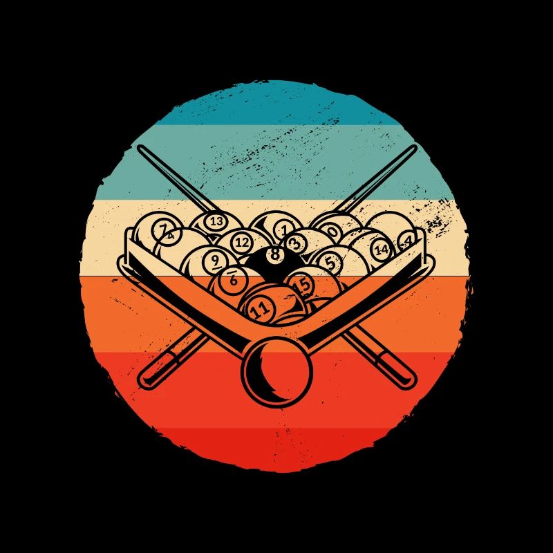 Retro Graphic Pool Billard Snooker Billard Cue 8-B