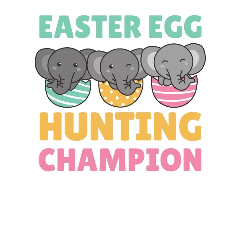 cute elephants at Easter with Easter eggs elephant