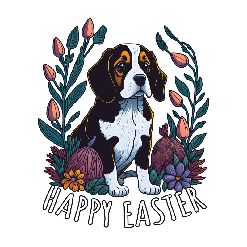 Beautiful beagle dog easter spring beagle
