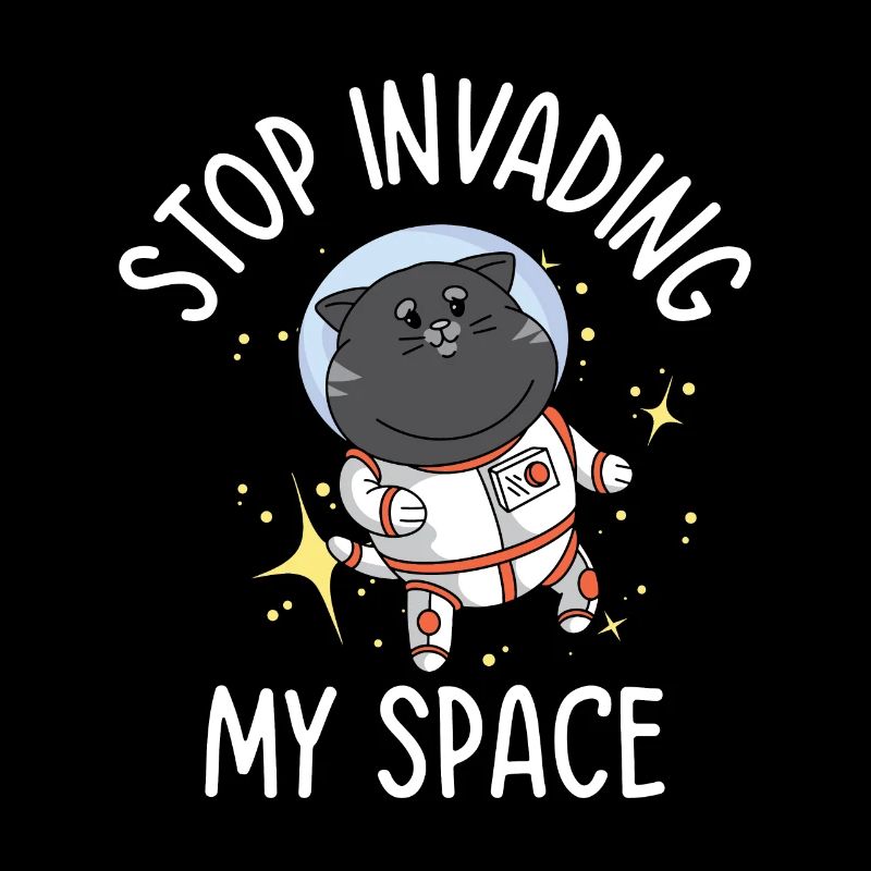 Astronaute de chat ronronnant dans l’espace