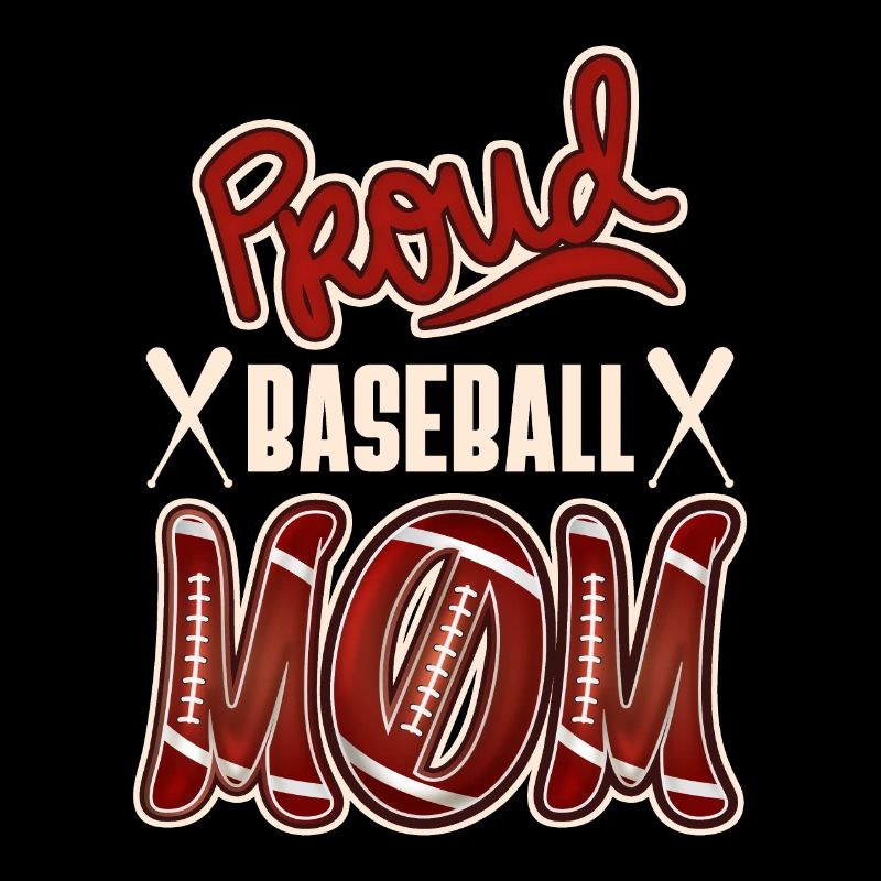 Fière maman de baseball, conception de baseball américain