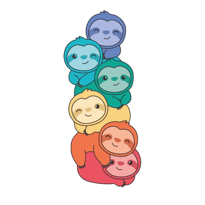 Rainbow Flag Pride LGBTQ Cute Sloth Stack