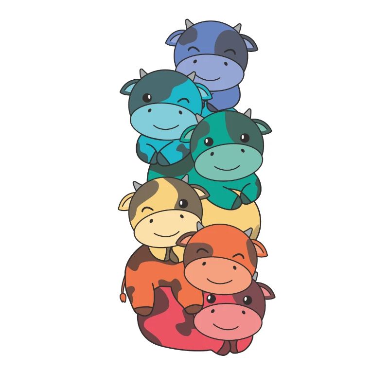 Rainbow Flag Pride LGBTQ Cute Cow Stack