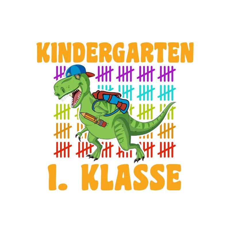 Schulkind Erste Klasse Schulbeginn Dinosaurier Ein